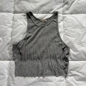 Grey Free People Ribbed Tank